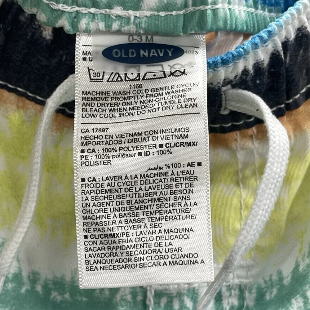 Old Navy Swim Trunks Baby Boys Size 0-3 Months Multi Color Swim Shorts Size 0-3M